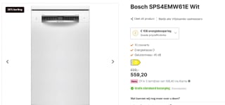 Bosch SPS4EMW61E - Serie 4 - Vrijstaande Vaatwasser voor €559,20 bij Expert