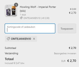 10% korting op Howling Wolf bij Two Chefs Brewing