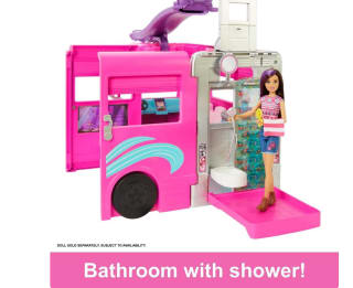 Barbie Supercaravana Dreamcamper 2022 Coche para muñecas con tobogán y Accesorios de Juguete(Mattel HCD46) por 54,99€