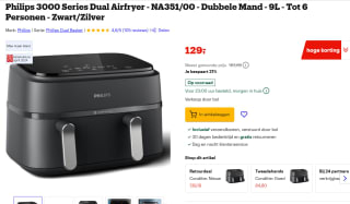 Philips 3000 Series Dual Basket NA351/00 voor €129 bij Bol