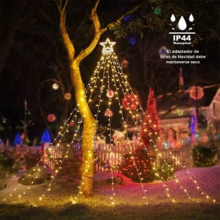 Decoración De Navidad Starlight Cascada Árbol Luz 344 Led 3m con 32% de descuento en Mercadolibre