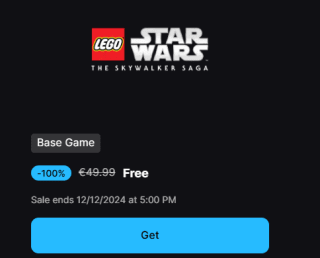 LEGO® Star Wars™: The Skywalker Saga gratis via Epic Games