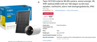 Tapo C410 Kit externe WLAN-camera met zonnepaneel voor €49,90 bij Amazon
