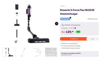 Rowenta X-Force Flex RH2038 steelstofzuiger voor €129,99 bij iBOOD