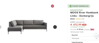 moos river hoekbank links - donkergrijs voor €472,99 bij FonQ