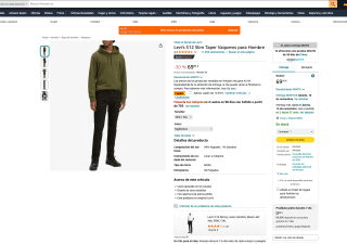 Vaqueros Levi's 512 Slim Taper para Hombre por solo 54,56€