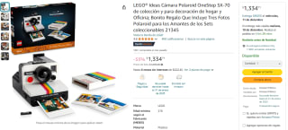 LEGO Ideas Cámara Polaroid OneStep SX-70 por $1,335 | Amazon