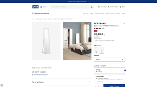 Espejo de pie NORDBORG 40x160 madera maciza por 30€