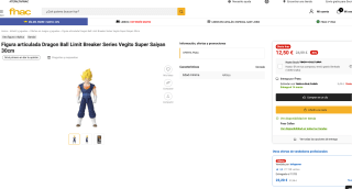 Figura articulada Dragon Ball Limit Breaker Series Vegito Super Saiyan 30cm por solo 12,50€