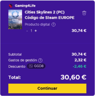 Cities Skylines II PC Steam por 30,60€