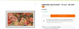 Samsung The Frame QE75LS03D (2024) voor €1.493 bij Artelectronics