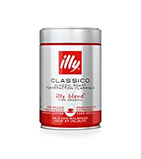 illy Café, café molido Classico, tostado medio, granos de café 100% arábico, 250 g por 3,24€