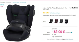 Cybex autostoel Pallas B3 i-Size Pure Black (groep 2/3) voor €185 bij Pinkorblue