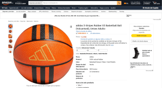Adidas 3-Stripes Rubber X3 Basketball Ball por 12,99€