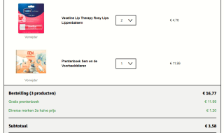 Gratis prentenboek bij aankoop van 2 actieproducten met 2de voor de halve prijs bij Kruidvat