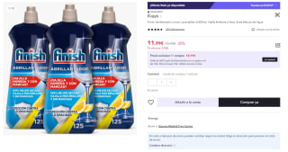 Pack de 3 Finish Abrillantador Lavavajillas Limón de 500ml por 5.99€