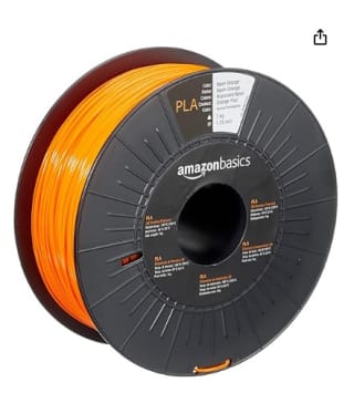 Amazon Basics - Filamento para impresora 3D, (PLA), 1.75 mm, 1 kg, naranja neón por 11,65€