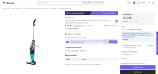 Conga Popstar 1000 DuoStick Easy Aspirador Vertical 2 en 1 con Cable por 21,23€ (12,74€ cuenta nueva9