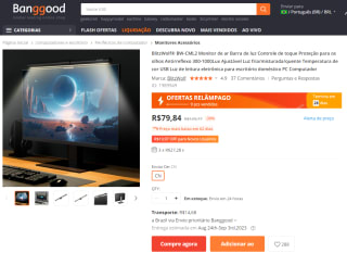 Barra de LED para Monitor, modelo BlitzWolf RGB - R$ 79,84