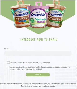 Reembolso o cupón de 1€ en Cremette