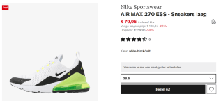Nike Air Max 270 Herenschoen voor €79,95 bij Zalando