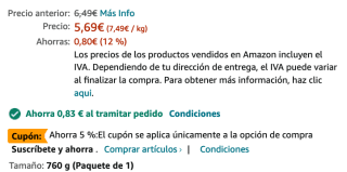 Bebida ColaCao con Cacao Natural sin Aditivos 760g por 4,01€