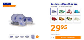 Bordenset 18-delig in verschillende kleuren bij Action Online