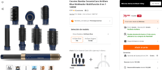 Cecotec Bamba CeramicCare AirGlam Blue Moldeador Multifunción 8 en 1 por 79€
