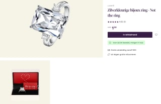 90% korting op Zilverkleurige bijoux ring - Not the ring bij Lucardi