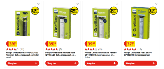 €20 korting op diverse Philips Oneblade Scheerapparaten bij Kruidvat