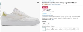 Reebok Zapatillas Mujer Court Advance Bold por 22,60€