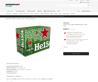 36 Latas 33cl HEINEKEN Cerveza rubia Lager holandesa 3 packs x 12 latas 33 cl a solo 14,92€