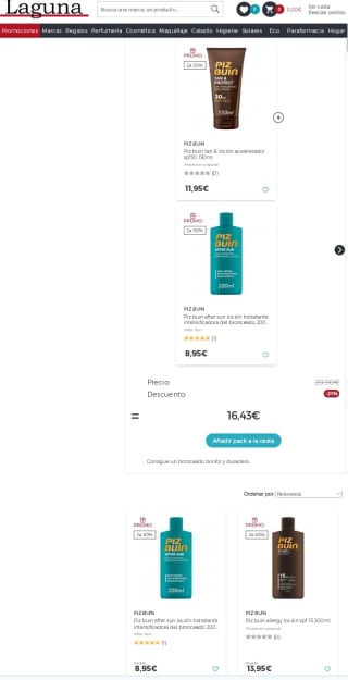 -50% en Solares Piz Buin.