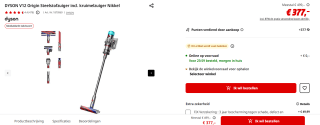 Dyson V12 Origin - Steelstofzuiger - Geel - 150 Air Wat voor €377 bij de Mediamarkt