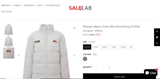 Ellesse Men’s Grey Blocked Borg Puffer – £25