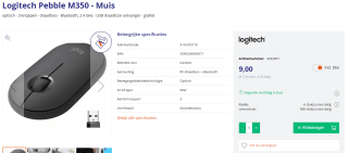 Logitech Pebble M350 - Muis voor €9 bij Azerty
