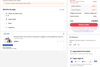 Nintendo Switch-consola OLED con pantalla de 7" por 218,80€