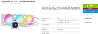 Corsair iCUE H150i ELITE LCD XT White waterkoeler voor €174,90 bij Megekko