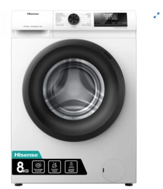 Lavadora Hisense WFQP8014EVM, 8 kg, Carga Frontal, 1400 rpm, Eficiencia A - Blanco por 271,15€