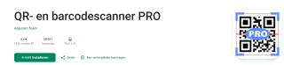 Gratis QR- en barcodescanner PRO voor Android