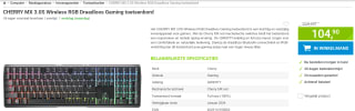 CHERRY MX 3.0S Wireless RGB Draadloos Gaming toetsenbord voor €104,90 bij Megekko