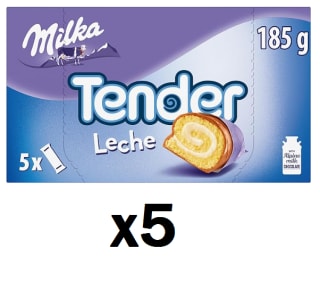 5 Paquetes de MILKA Tender barritas rellenas de chocolate con leche 5x37 g envase 185 g por 10.17€