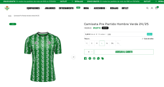 Hummel Real betis Camiseta Pre Partido Hombre Verde 24/25 por 29,97€