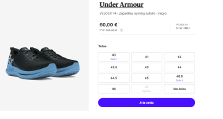 Zapatillas para Hombre Under Armour VELOCITI 4 por 60€