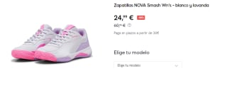 Zapatillas de Padel de Mujer Puma NOVA Smash por 24.99€