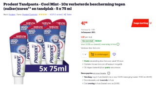 Prodent Tandpasta - Cool Mint - 5 x 75 ml voor €4,06 bij Bol.com