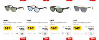 Diverse TOMS zonnebrillen voor €14,99 p.s. bij SportKorting