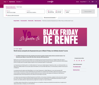 Black Friday Billetes desde 7€ en Renfe