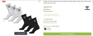 18 paar Hummel basic sokken voor €16,27 bij Outlet46