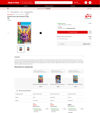 Nintendo Switch Spyro Reignited Trilogy por solo 16,99€